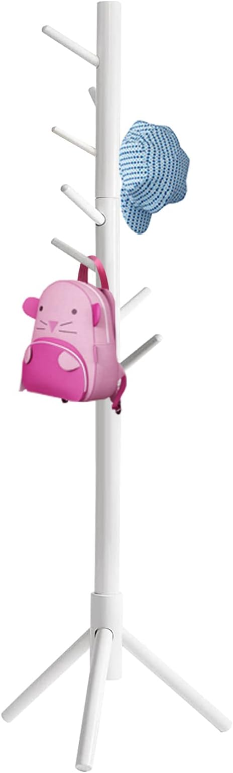 OYI Kids Coat Rack Clothing Coat Tree Sturdy coat rack Freestanding Kids Coat Hanger Stand No Tools Required Easy to Assembly Children Clothes Hat Bag Organizing in Room Entryway (white)