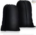 OTraki Medium Laundry Bag 24x32 inch Heavy Duty Travel Dirty Clothes Bag 2pcs Machine Washable Laundry Bag with Drawstring Closure for Home Dorm, Drying Do Not Exceed 176℉ Black