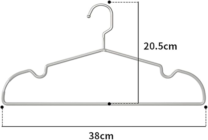Metal Hangers Non-Slip Suit Coat Pant Hangers with Rubber Coating, Stainless Steel Wire Clothes Hanger Chrome and Grey Friction, Space Saving Hangers 15 Inches Wide, 20 Pack