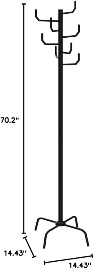 HAKU Möbel Coat rack black, metal, metal - Dim.: H 180 cm x Ø 37 cm, Style: Modern