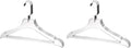 YBM Home Quality Acrylic Clear Coat Hangers Made of Clear Acrylic for a Luxurious Look and Feel for Wardrobe Closet, Clothes Hangers Organizes Closet, with Bar, Silver w/Flat Hook, 4120-6