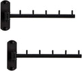 Pack of 2 Folding Wall Mounted Clothes Hanger Rack with Swing Arm Stainless Steel Heavy Duty Coat Hook for Bathroom, Bedroom, Laundry Room - Black