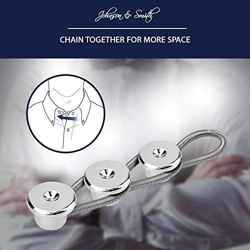 Johnson & Smith Collar Extenders/Neck Extender/Wonder Button for 1/2 Size Expansion of Men Dress Shirts, 5 +1 Pack, 3/8"