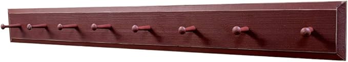 Sawdust City Wall Coat Rack with Pegs - 4' long (Old Burgundy)