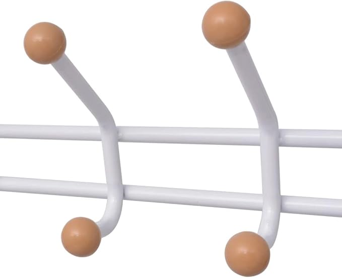 vidaXL Durable Coat Rack with Shoe Storage – White, Steel and Plastic Construction – Efficient Space Utilisation, Ideal for Homes and Offices