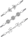 Vintage Sweater Clips Shawl Dresses Shirt Clips Retro Cardigan Collar Chain Clips Brooch Pins for Women