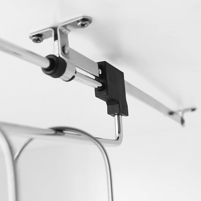 Retractable Closet Pull Out Rod Wardrobe Clothes Hanger Rail Valet Rod Adjustable Wardrobe Clothing Rail Top Mount Ideal for Closet (Color : Black, Size : 350mm/14inch)