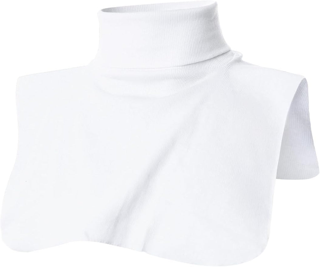 Ohoo Ribbed Cotton Blend Fake Turtleneck Dickey Collar Lightweight Detachable Mock Layering Accessory for Men Women