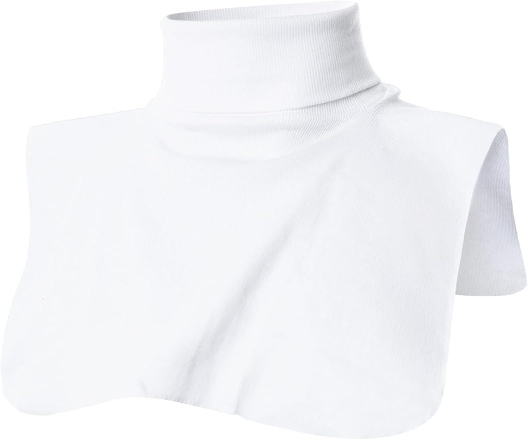 Ohoo Ribbed Cotton Blend Fake Turtleneck Dickey Collar Lightweight Detachable Mock Layering Accessory for Men Women
