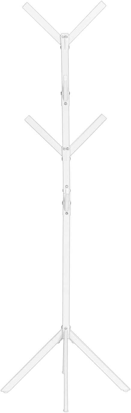 Monarch Specialties I 2059 Coat Rack, Hall Tree, Free Standing, 8 Hooks, Entryway, 70" H, Bedroom, Metal, White, Contemporary, Modern