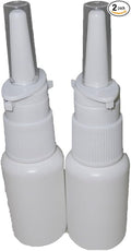 Snoot! 2-Pack 30ml (1 oz) Nasal Spray Bottle Mist Sprayer - Empty Refillable White Plastic Spray Bottles - Reusable Sprayer Nasal Cleanser & other Medications