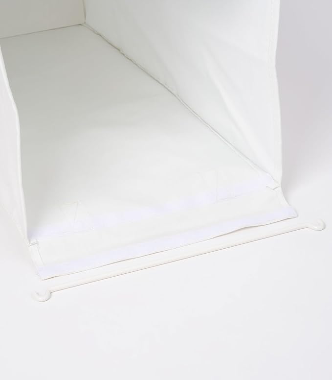 Yamazaki Home Tower Laundry Hamper Clothes Basket With Cotton Liner - Small, 25.2" - Steel + Cotton - 12 Gallons, 45 Liters