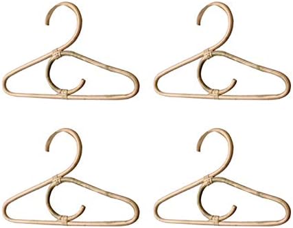 4Pcs Rattan Clothes Hanger Style Kids Garments Organizer Rack Children Hanger Kids Room Decor Hangers for Clothes