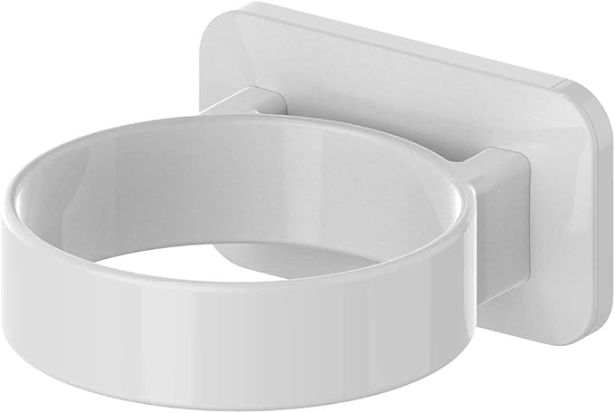 Fysupotsu Hair Dryer Holder Wall Mount,Self Adhesive Hair Tool Organizer Storage,Bathroom Hair Accessories Organizer,Blow Dryer Holder No Drilling (Full White)