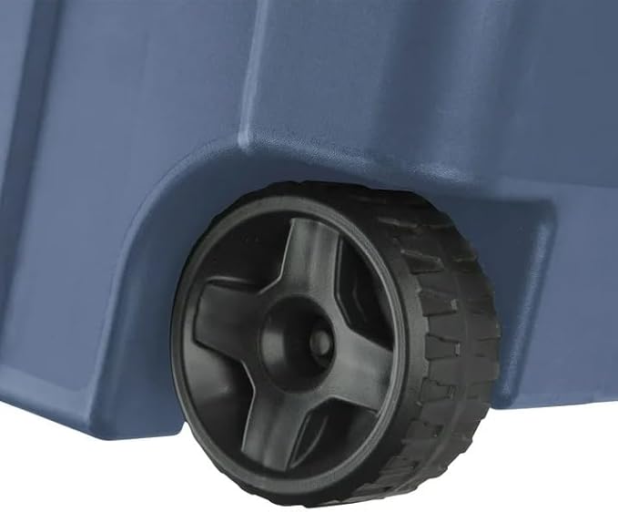 40 Gallon Plastic Storage Box, Wheeled Industrial Tote, Pack of 2