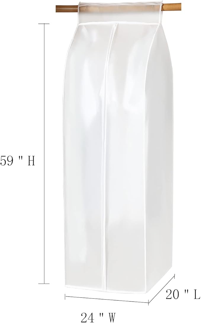 XIAKE Garment Cover Moth-proof Dust Cover Coat Hanging Clothes Storage Bag Premium Thickened Clothing Organizer Moisture-proof Dust-proof Clothes Cover (24"L * 20"W * 59"H)