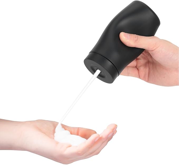 Refillable Dish Washing Liquid Dispenser, Dish Soap Dispenser Silicone Squeeze Bottle Dishwashing Liquid Dispenser Divided Container for Travel Kitchen Bathroom Essential Oil Lotion Shampoo(Black)