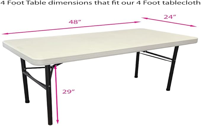 The Folding Table Cloth 4 Foot Black 24x48x29