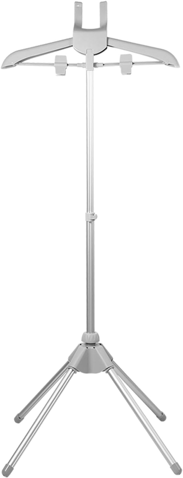 Clothes Steamer Stand, Folding Telescopic Height Adjustable with Ironing Gloves, Gray