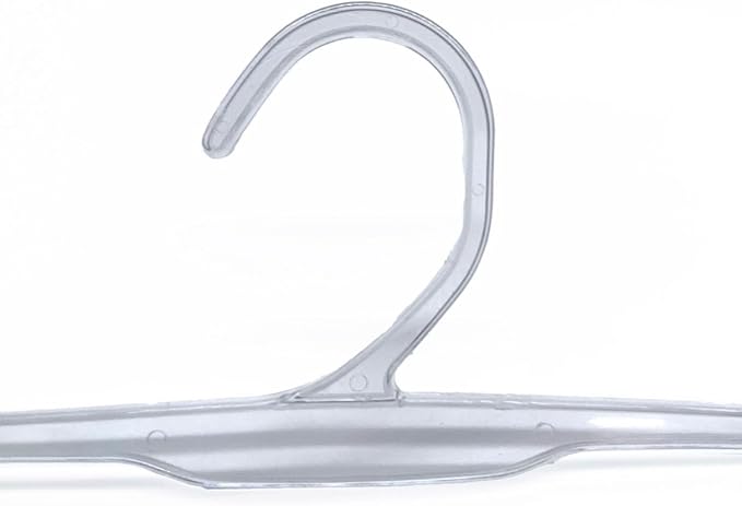 NAHANCO Intimate Apparel Molded Hanger with Delicate Shoulder Clips - 10" Polystyrene, Clear (Pack of 1000)