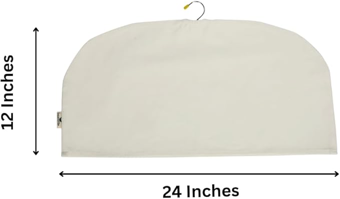 Shoulder Cover Breathable Clothes Dust Protectors for Closet Storage Garment Dust Cover Protects for Suit, Coats, Jackets - Off-white (Pack of 5)