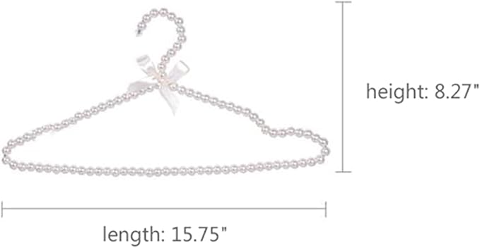 10PCS Pearl Beaded Clothes Rack Large Bowknot Wedding Shop Daily Pants Hangers 3#