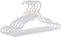 QTMY 5 Pack White Pearl Bow Clothes Hanger for Bride Wedding Dress,Shirt Bra Clothing Hangers (5 Pack)