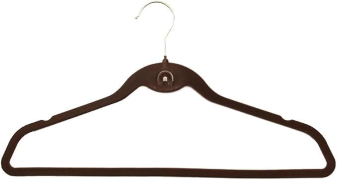 Heavy Duty Velvet Hangers with Cascade Hook, Durable, 360 Degree Rotatable Hook (50, Brown)