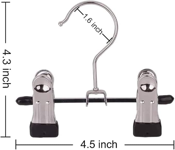 20 Pack Boot Hangers Closet Hanging Clips Laundry Hooks for Hats, Pants, Towel, Socks, Handbags, Bags, Underwear (20 Pack - Double)