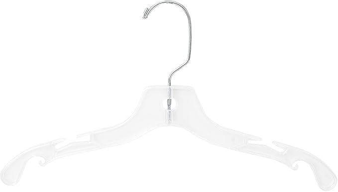 Clear Plastic Kids Hangers – 14 Inch Size, Pack of 20 – Lightweight Space-Saving Hangers for Shirts, Tops & Jackets – Durable Closet Organizers for Children’s Clothing