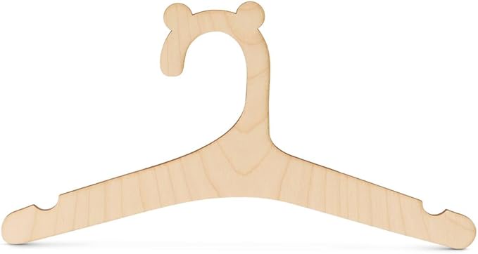 DIY Wooden Baby Hangers for Closet, Set of 10 Bear-Eared Infant Hangers for Baby Clothes & Woodland-Theme Nursery Decor, by Woodpeckers