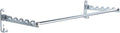 Small Wall Clothes Rail, Aluminium Foldable Drying Rack Hook 90° Rotation Coat Hanger for Laundry Bathroom Balcony (Silver Fixed Seats+Rod)