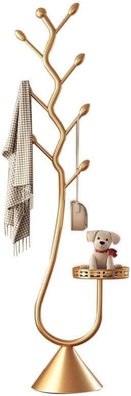Coat Rack with Metal Base,Tree-Shaped Coat Rack for Bedroom, Entryway, Hallway(Gold)