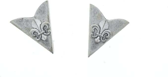 HHH Designs Antique Silver Collar Tips - Western Collar Stays - Silver Finish Flur De Lis Tips for Men and Women - Made in USA