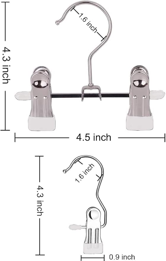 20 Pack Boot Hangers Closet Hanging Clips Laundry Hooks for Hats, Pants, Towel, Socks, Handbags, Bags, Underwear (20 Pack - White)