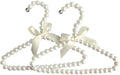 2Pcs Fashion Plastic Pearl Bow Clothes Clothing Hanger Hangers for Kids Children Pet Dog Faux Pearl Bow Clothes Hangers Plastic Pearl Beaded Bow Clothes Dress Coat Hanger