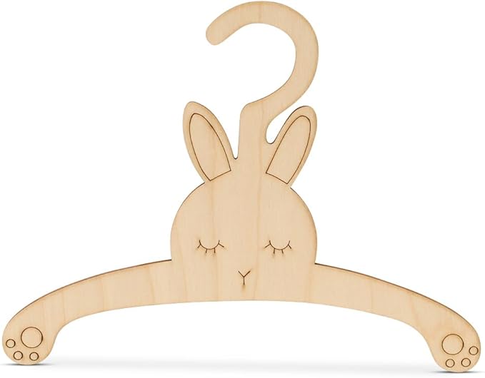 DIY Wooden Baby Hangers for Closet, Set of 10 Bunny Infant Hangers for Baby Clothes and Woodland-Themed Nursery Decor, by Woodpeckers