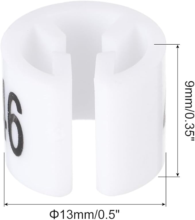 MECCANIXITY Clothes Hanger Marker Colored Hanger Sizer Garment Markers Tag (Number 46, White) for Garment Clothing Color Coding, Pack of 100 Pcs