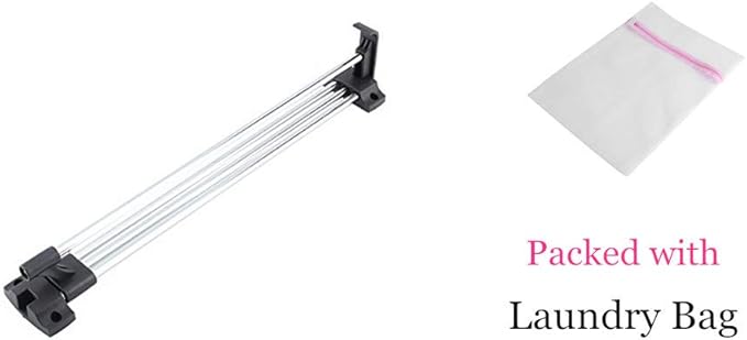Heavy Duty Retractable Closet Pull Out Rod Wardrobe Clothes Hanger Rail Towel Ideal for Closet Polished (40cm/ 15.7 Inches)