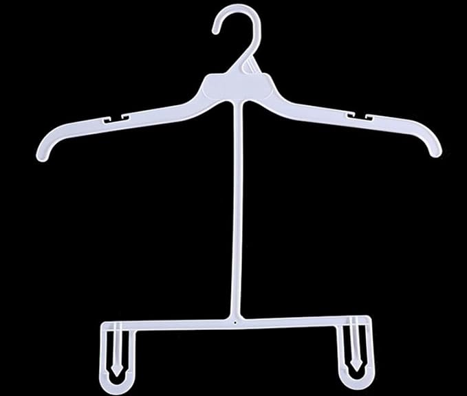 WellieSTR Anti-Slip Plastic Child Closet Hangers, 50 Pack, White, 30cm Wide