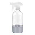 Glass Spray Bottles with Silicone Sleeve Protection, Empty 16 oz Refillable Containers, Reusable Spray Bottles with Adjustable Nozzle for Hair, Cleaning Solutions, Essential Oils 1 Pack Grey