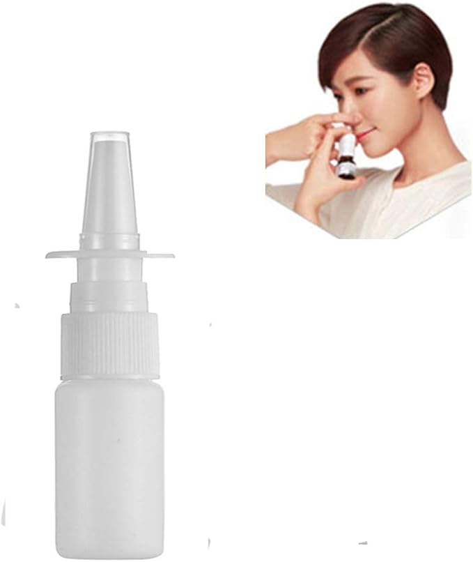 20ML White Empty Plastic Nasal Spray Bottles Pump Sprayer Mist Nose Spray Refillable Bottle For Saline Water Wash Applications Pack of 5