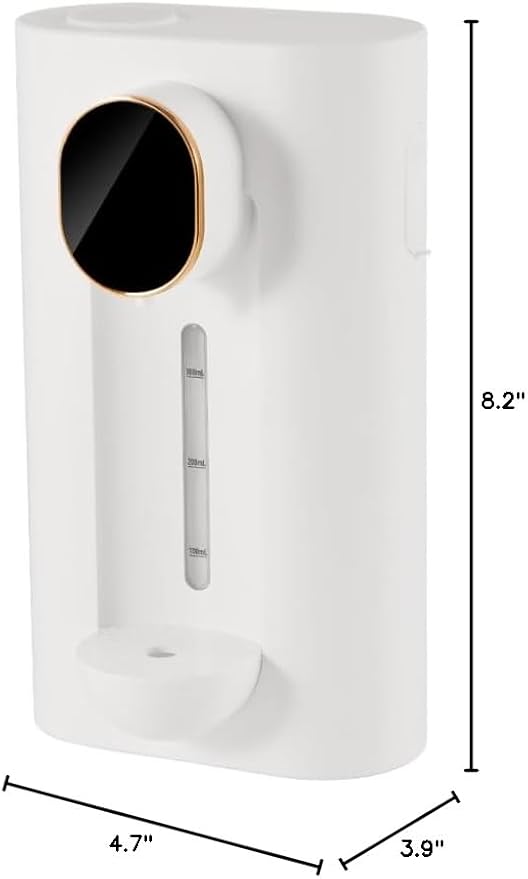 S7 Automatic Mouthwash Dispenser Touchless for Bathroom, Smart Electric Mouthwash Dispenser with 3 Magnetic Cups, Rechargeable, LED Screen Displays 3 Dispensing Amounts