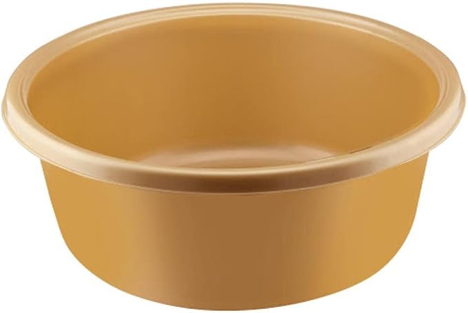 YBM HOME Round Plastic Wash Basin (Gold, 13")