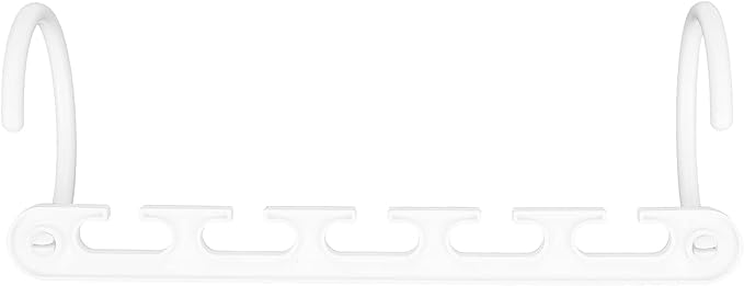 8Pcs White, Space Saving Clothes Hanger Organizer with 5 Hole, Sturdy Plastic Foldable Cloth Hanger Rack Closet Organizer Wardrobe Drying Rack