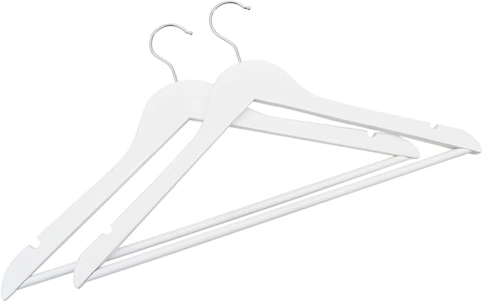 vidaXL Clothes Hanger Set 20 Pcs, 360° Swivel Hook Coat Hanger Clothes Organizer for Bedroom Closet, Non-Slip Hanger Clothes Rack, White Hardwood