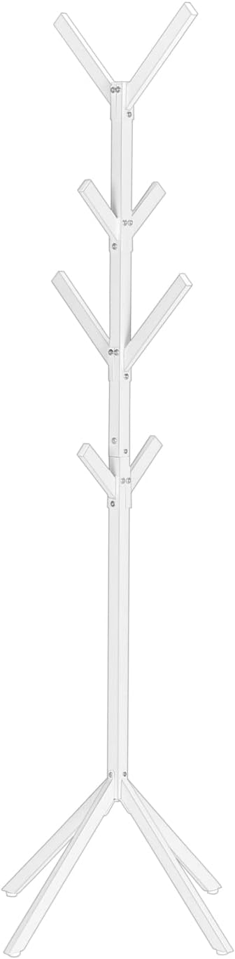 Monarch Specialties I 2059 Coat Rack, Hall Tree, Free Standing, 8 Hooks, Entryway, 70" H, Bedroom, Metal, White, Contemporary, Modern