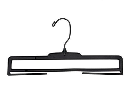 NAHANCO Extra Wide Plastic Hanger with Swivel Hook for Scarf/Leggings Displays, 11 1/2" W - Black (Pack of 12)