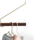 Modern Brass & Wood Wall Mounted Drying Rack,Simple Space Saver Clothes Hanger for Living Balcony Bathroom Laundry Room (Black Walnut)