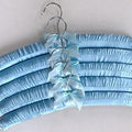 10pcs Satin Padded Hanger Silk Wrapped Clothes Hanger Clothes Hanging Silver Hook Sponge Hangers Clothes Shop Display Hangers (12,38cm)